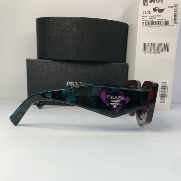 New Authentic Prada Dark Gray Irregular Ladies Sunglasses PR 15YS 09Z5S0 51 - Picture 7 of 14
